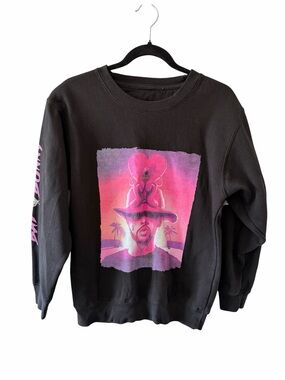 Bad Bunny Graphic Sweatshirt with Pink Purple Sunset Print